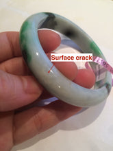 Load image into Gallery viewer, 56.7mm certified type A 100% Natural sunny green/dark green jadeite jade bangle W53-0101