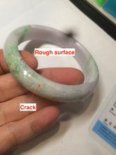 Load image into Gallery viewer, 58mm Certified Type A 100% Natural sunny green/purple Jadeite Jade bangle N84-0624