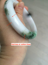 Load image into Gallery viewer, 61.4mm Certified Type A 100% Natural green/white Jadeite Jade bangle AT4-0656