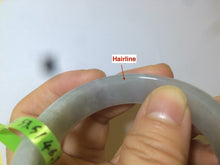 Load image into Gallery viewer, 50mm Certified Type A 100% Natural icy light green oval Jadeite Jade bangle N59-3920