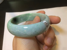 Load image into Gallery viewer, 55.4mm type A 100% Natural green Jadeite Jade bangle E67
