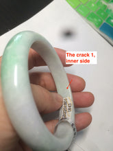 Load image into Gallery viewer, 55.5 mm Certified type A 100% Natural sunny green/white (白底青)/purple Jadeite bangle H160-1843
