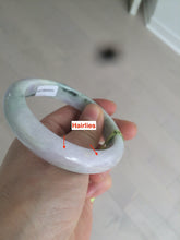 Load image into Gallery viewer, 58.6mm certified type A 100% Natural green/white/purple Jadeite Jade bangle Z96-6204