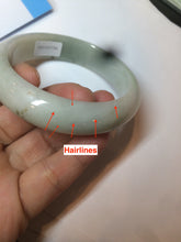 Load image into Gallery viewer, 54.7mm certified 100% natural type A light green/white/brown jadeite jade bangle X116-7753
