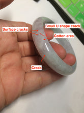 Load image into Gallery viewer, 55.5mm Certified Type A 100% Natural icy watery light purple/white/green oval Jadeite Jade bangle AM55-6862