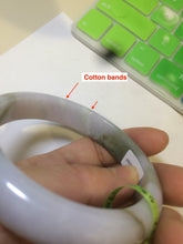 Load image into Gallery viewer, 55mm Certified 100% natural Type A green/purplejadeite jade bangle R77-2597