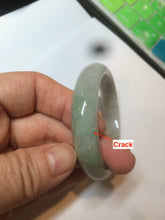 Load image into Gallery viewer, 49mm Type A 100% Natural light green/brown oval Jadeite Jade bangle AM63-6629