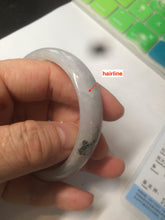 Load image into Gallery viewer, 52mm Certified 100% natural Type A light green/purple oval jadeite jade bangle N109-2828