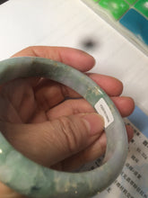 Load image into Gallery viewer, 58.5mm Certified Type A 100% Natural light green/purple jadeite jade bangle U128-9906