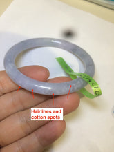 Load image into Gallery viewer, 54mm Certified Type A 100% Natural super light purple/white round cut Jadeite Jade bangle AK23-0024