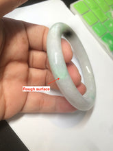 Load image into Gallery viewer, 55mm Certified type A 100% Natural sunny green/white round cut Jadeite bangle C71-6544