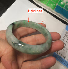 Load image into Gallery viewer, 52.8mm Certified Type A 100% Natural sunny green/purple/gray/black Jadeite Jade bangle C18-9769