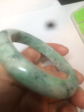 Load image into Gallery viewer, 54.5mm Type A 100% Natural sunny green/white Jadeite Jade bangle AT29-2409