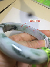 Load image into Gallery viewer, 56.8mm certificated Type A 100% Natural white/green/purple Jadeite Jade bangle E47-6211