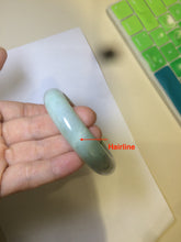 Load image into Gallery viewer, 54mm certified 100% natural type A green/white jadeite jade bangle AH29-4933