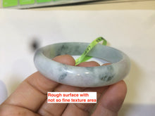 Load image into Gallery viewer, 53.9mm Certified Type A 100% Natural white/purple with green floating flowers Jadeite Jade bangle U71-2697
