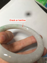 Load image into Gallery viewer, 57mm Certified type A 100% Natural sunny green/purple/white round cut Jadeite Jade bangle W71-6536