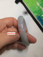 Load image into Gallery viewer, 55.5mm Certified Type A 100% Natural icy watery light purple/white/green oval Jadeite Jade bangle AM55-6862