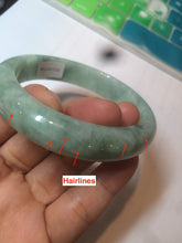 Load image into Gallery viewer, 57.4mm certified Type A 100% Natural green/gray Jadeite Jade bangle X122-7140