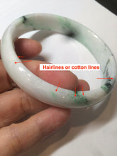 Load image into Gallery viewer, 61.3mm Certified Type A 100% Natural sunny green/white/light purple jadeite Jade bangle S45-7278