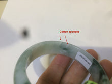Load image into Gallery viewer, 52mm 100% natural certified green green/white oval jadeite jade bangle AB32-5304