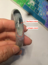 Load image into Gallery viewer, 56.5mm certified 100% natural Type A green purple jadeite jade bangle AM11-5607