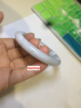 Load image into Gallery viewer, 54.2mm Certified 100% natural Type A light purple/white round cut jadeite jade bangle D49-9551