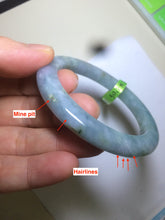 Load image into Gallery viewer, 50.7mm Certified Type A 100% Natural green/blue/yellow snowy Jadeite Jade bangle AJ37-5271