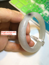 Load image into Gallery viewer, 58.5mm Certified Type A 100% Natural super icy gray/white nephrite Jade bangle HE39-2070
