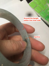Load image into Gallery viewer, 55.5 mm Certified type A 100% Natural icy watery light green/gray Jadeite bangle J99-4214