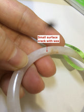 Load image into Gallery viewer, 56.4mm Certified Type A 100% Natural light purple/white/yellow round cut Jadeite Jade bangle F73-5254