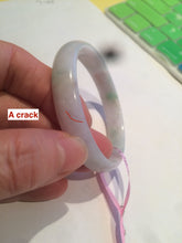 Load image into Gallery viewer, 52mm Certified Type A 100% Natural fresh green oval Jadeite Jade bangle W23-7654