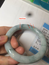 Load image into Gallery viewer, 56.5mm Certified 100% natural Type A light green/yellow with green flying flowers round cut jadeite jade bangle AS65-1634
