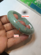 Load image into Gallery viewer, 57.4mm certified Type A 100% Natural green/gray Jadeite Jade bangle X122-7140