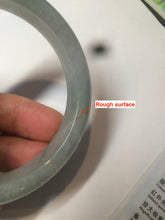 Load image into Gallery viewer, 55.5 mm Certified type A 100% Natural icy watery light green/gray Jadeite bangle J99-4214