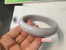 Load image into Gallery viewer, 58.1mm 100% natural type A certified light green/purple jadeite jade bangle AQ5-0684