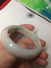 Load image into Gallery viewer, 48mm Type A 100% Natural sunny green/purple/yellow ovalJadeite Jade bangle X105-9226