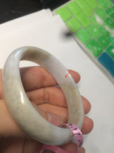 Load image into Gallery viewer, 52mm certified Type A 100% Natural green/purple oval Jadeite Jade bangle AQ40