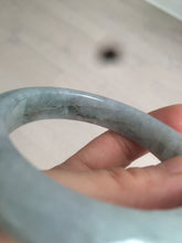 Load image into Gallery viewer, 56mm Certified type A 100% Natural smoky gray/black Jadeite bangle AF11-5972