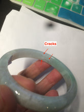 Load image into Gallery viewer, 54mm certified Type A 100% Natural watery sunny green/white jadeite jade bangle AB78-5444