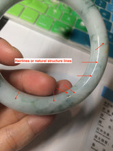 Load image into Gallery viewer, 56.5mm Certified 100% natural Type A light green/yellow with green flying flowers round cut jadeite jade bangle AS65-1634
