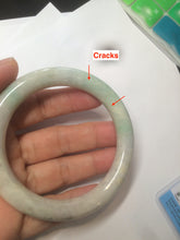 Load image into Gallery viewer, 57mm certified Type A 100% Natural sunny green/white/purple/brown(FU LU Shou) round cut Jadeite Jade bangle AF78-8925