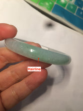 Load image into Gallery viewer, 54mm certified Type A 100% Natural watery sunny green/white jadeite jade bangle AB78-5444