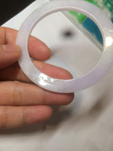Load image into Gallery viewer, 51.5mm certified Type A 100% Natural sunny green/purple flat style Jadeite jade bangle N109
