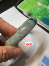 Load image into Gallery viewer, 52.8mm Certified Type A 100% Natural sunny green/purple/gray/black Jadeite Jade bangle C18-9769