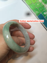 Load image into Gallery viewer, 49mm Type A 100% Natural light green/brown oval Jadeite Jade bangle AM63-6629