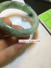 Load image into Gallery viewer, 54.5mm Certified Type A 100% Natural watery light green jadeite jade bangle D61