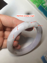 Load image into Gallery viewer, 59.4mm Certified type A 100% Natural light green/light purple/white Jadeite bangle J109-0514