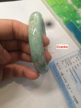 Load image into Gallery viewer, 56.4mm certified Type A 100% Natural sunny green Jadeite Jade bangle U125-2485