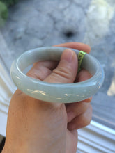 Load image into Gallery viewer, 50mm Certified Type A 100% Natural icy light green oval Jadeite Jade bangle N59-3920